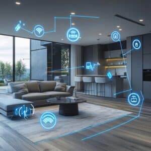 Contrôle d’un système domotique depuis un smartphone dans un salon connecté